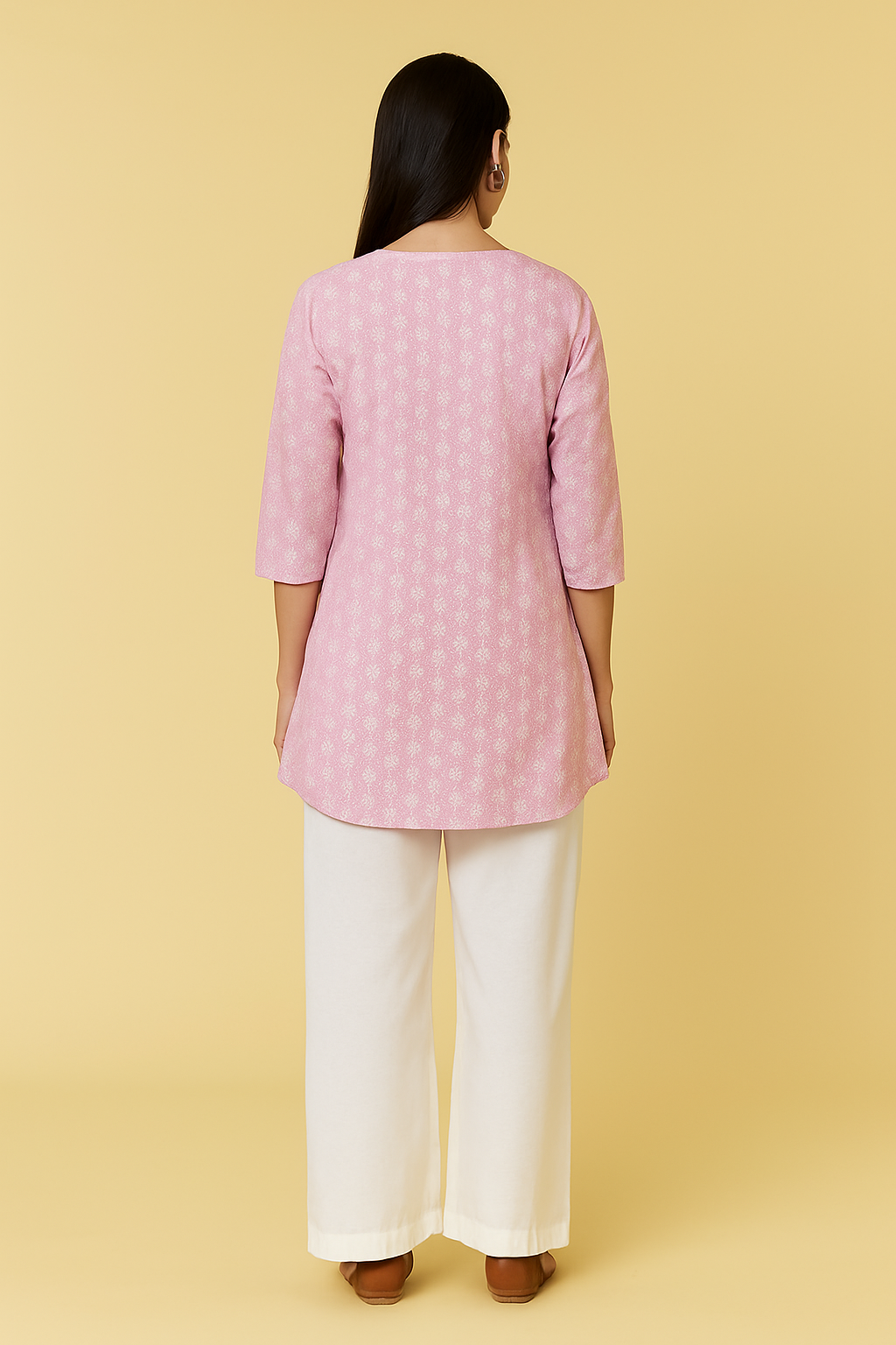 D.Gokuldas NX - Baby Pink Printed Kurti